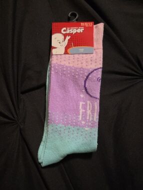 Casper, the friendly ghost Crew Socks - Pastel Pink, Purple, & Mint